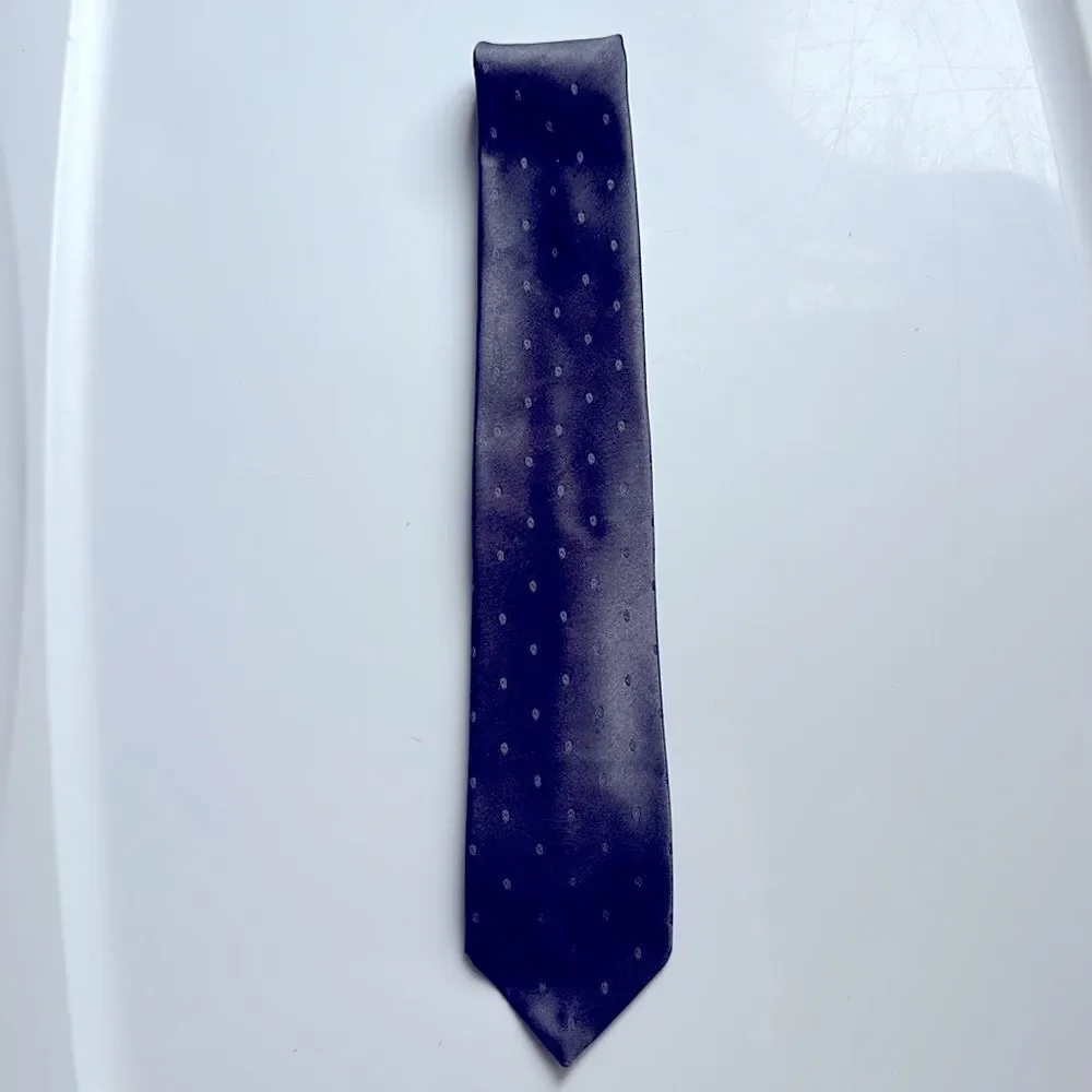 Vintage 60s Wembley dark gray‎ with light gray dots polyester/silk tie